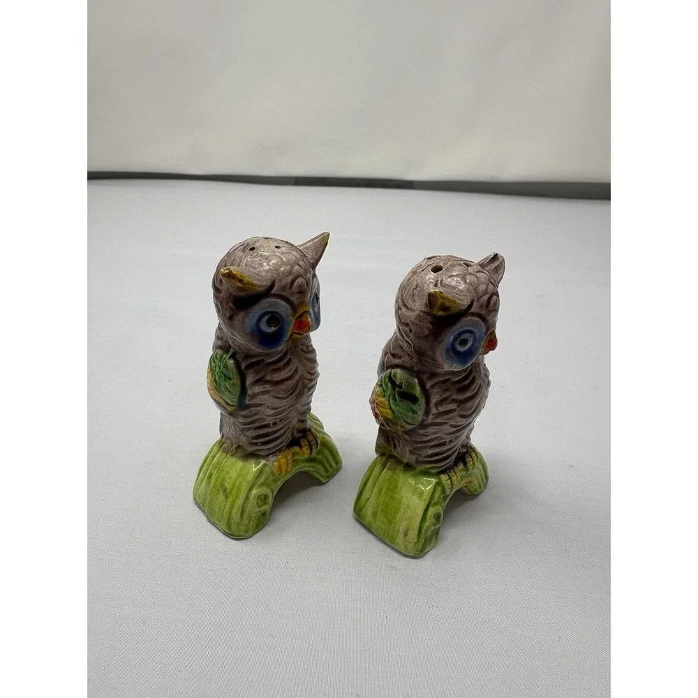 Vintage Japan Owl Salt And Pepper Shakers 3